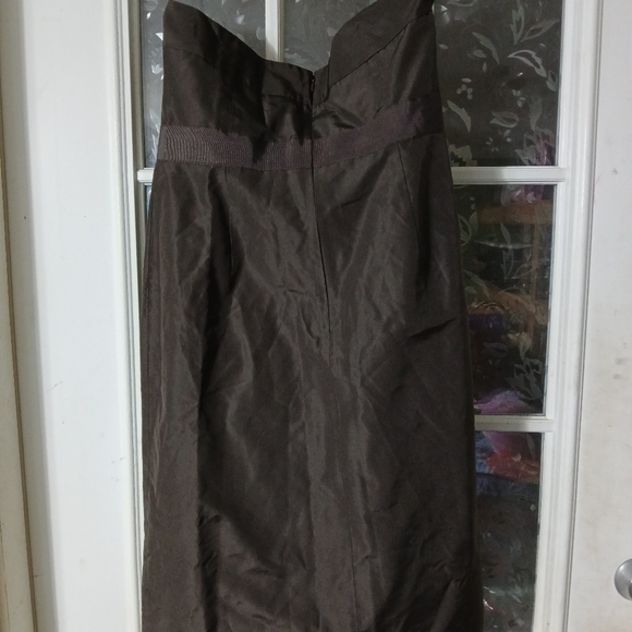 J CREW SPECIAL OCCASION DRESS BROWN Bow 8 PETITE Tube dress LINED SILK Y2k - Picture 7 of 15